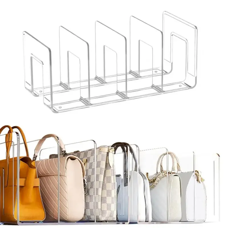 Clear Purse Organizer 4-Section Shelf Divider 1