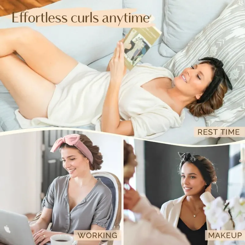 No Heat Satin Curling Rod Headband 4