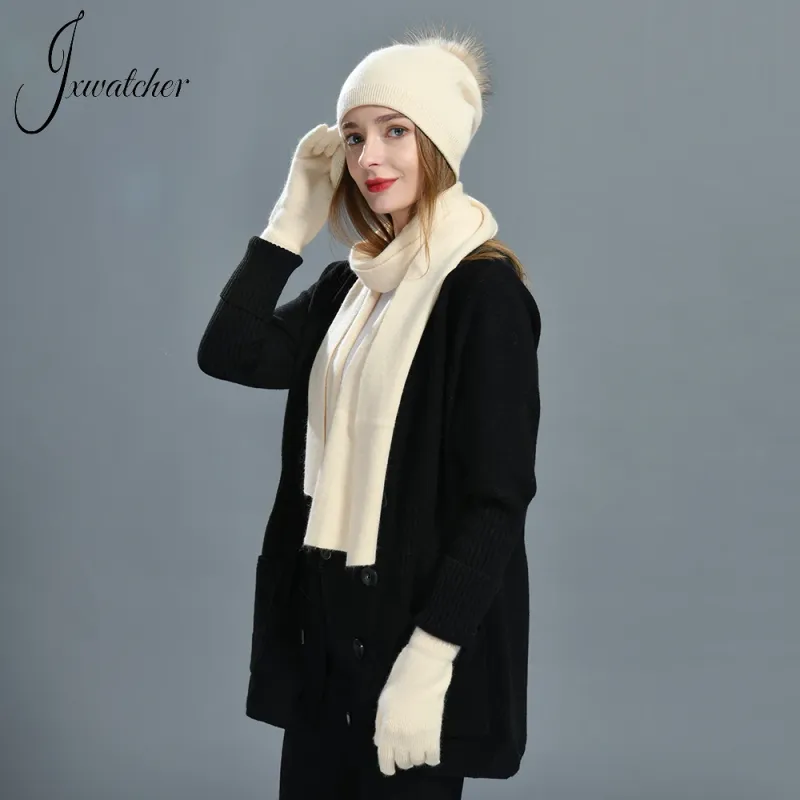 Women's Winter Hat Gloves Scarf Set 1