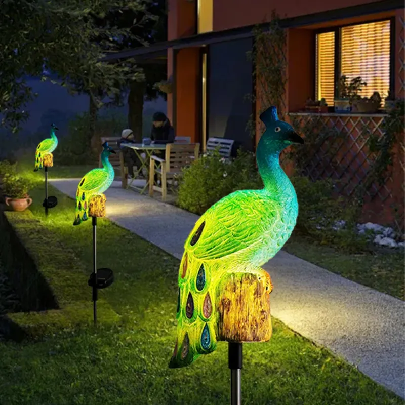 Solar Peacock Garden Stake Lights 2