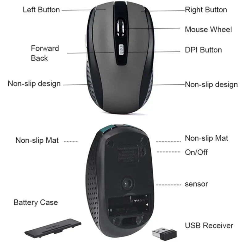 Wireless Silent Optical Mouse 2.4G 4