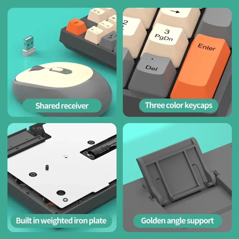 Shipadoo 2.4G Keyboard & Mouse Combo Set 6