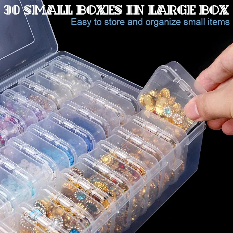 30Pcs Clear Bead Storage Box 4