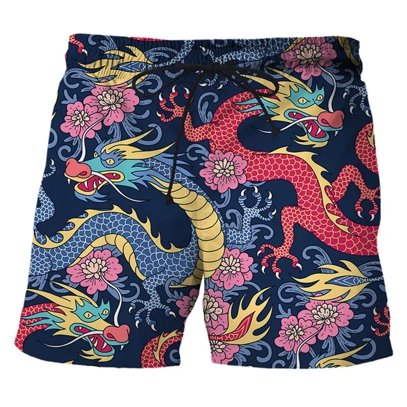 Chinese Dragon 3D Print Swim Trunks 2