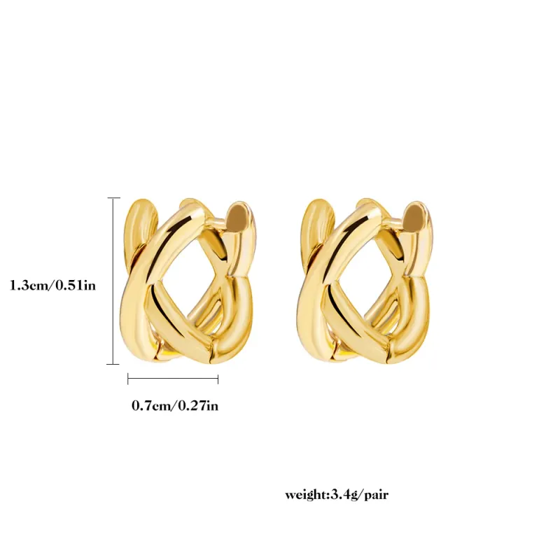 Criss-Cross Mini Huggie Hoop Earrings 6