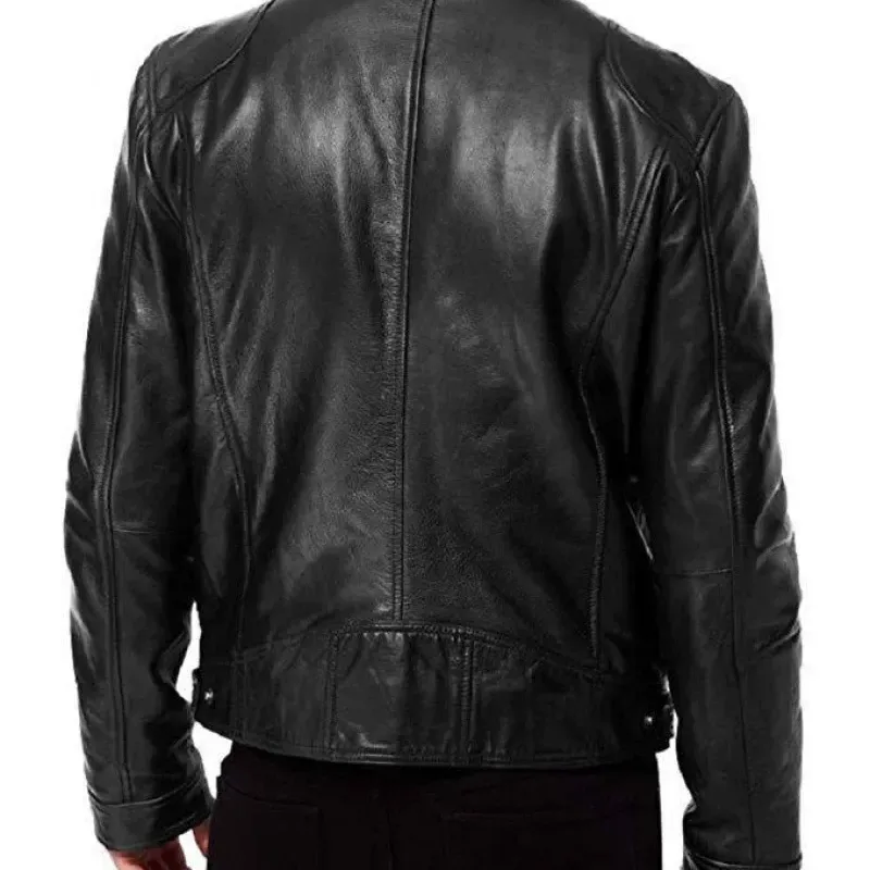 Men's PU Leather Bomber Jacket 3
