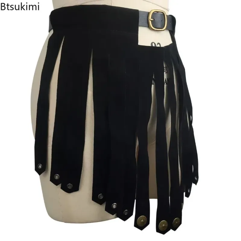 Roman Gladiator PU Leather Battle Belt Skirt 2