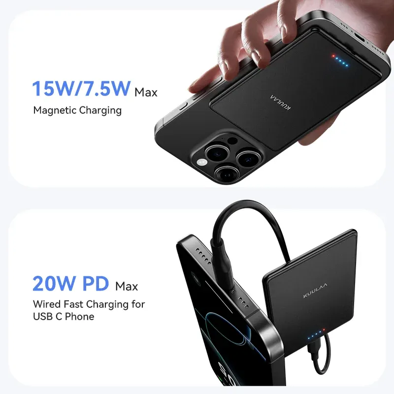 KUULAA Magnetic Wireless Power Bank 5000mAh 4