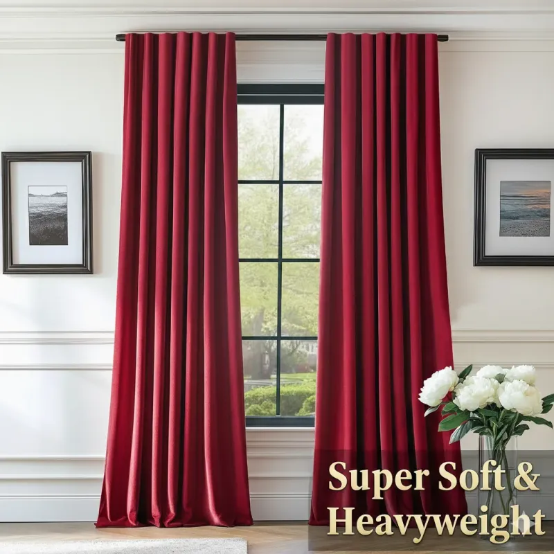 Jinchan Velvet Blackout Curtains 1