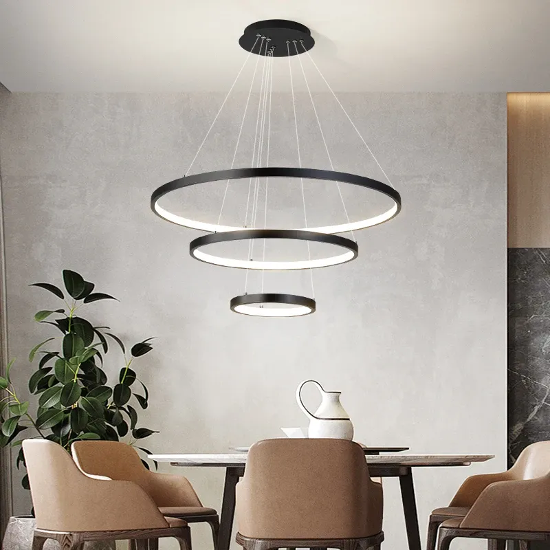 Сучасна LED-люстра зі сталевого матеріалу для стелі 4