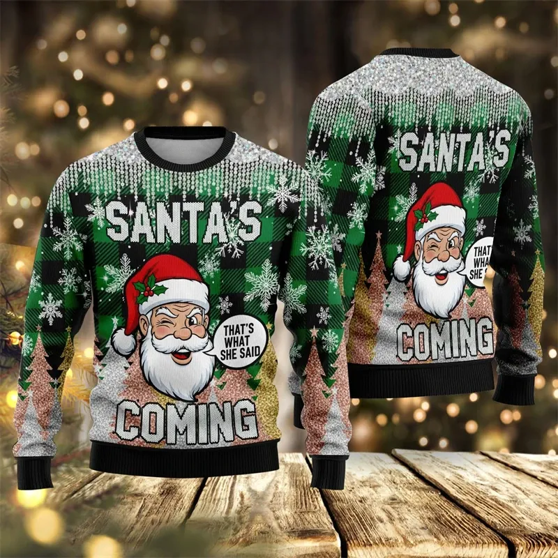 Santa Claus 3D Christmas Sweater Pullover 5