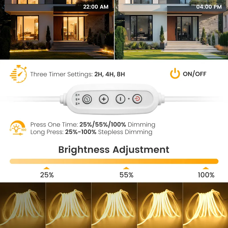 LED COB Neon Strip Light Kit 220V 4