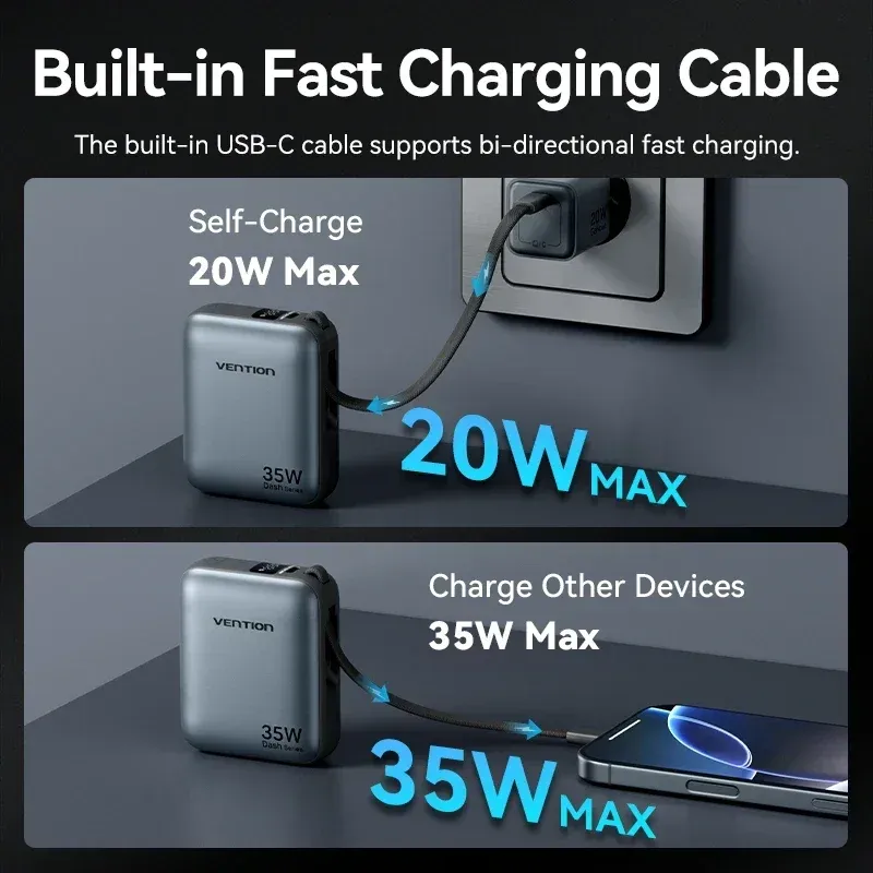 Vention 35W 10000mAh Power Bank 3