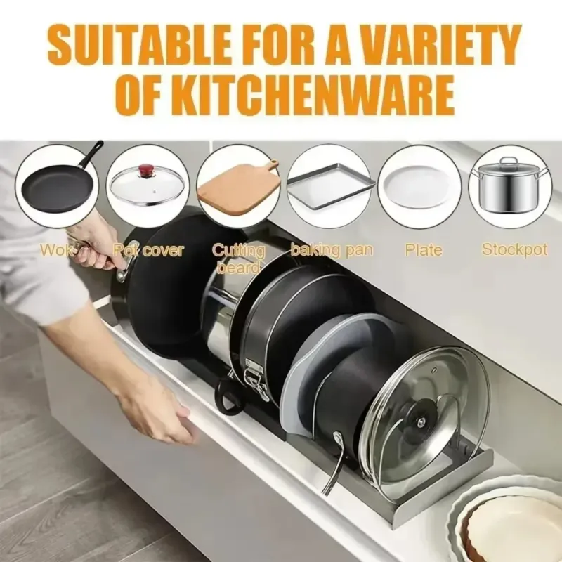 Expandable Pot Pan Organizer Rack 4