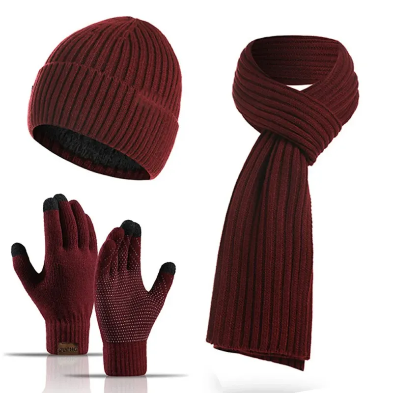 Winter Beanie Scarf Gloves 3-in-1 Set 1