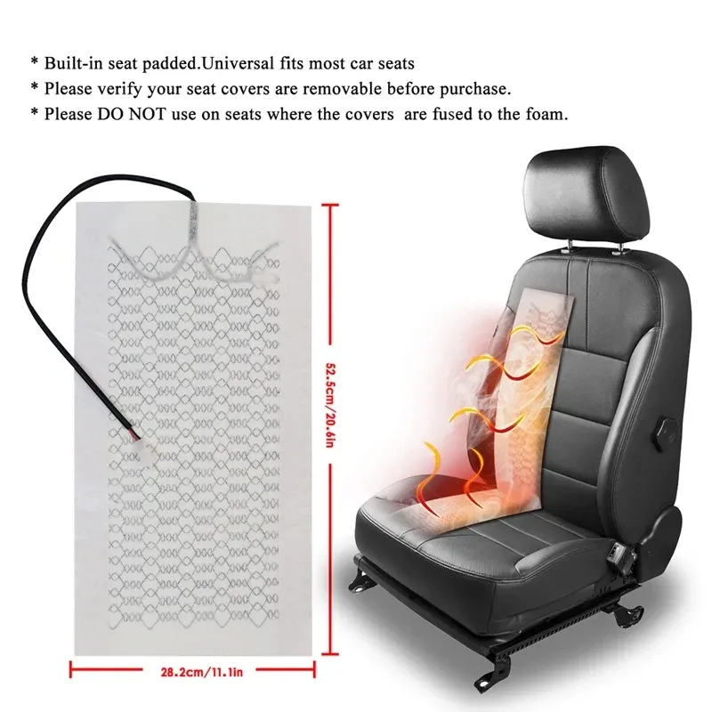 12V Carbon Fiber Car Seat Heater Kit 2
