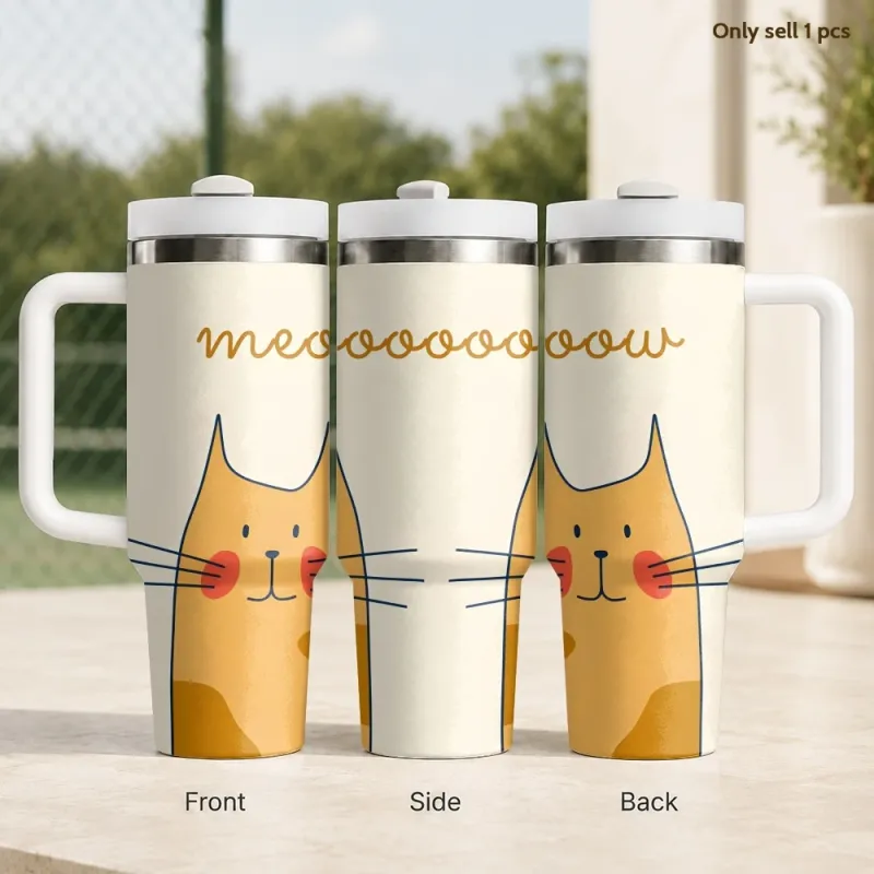 Cat Peeking Vacuum Flask 40oz 1