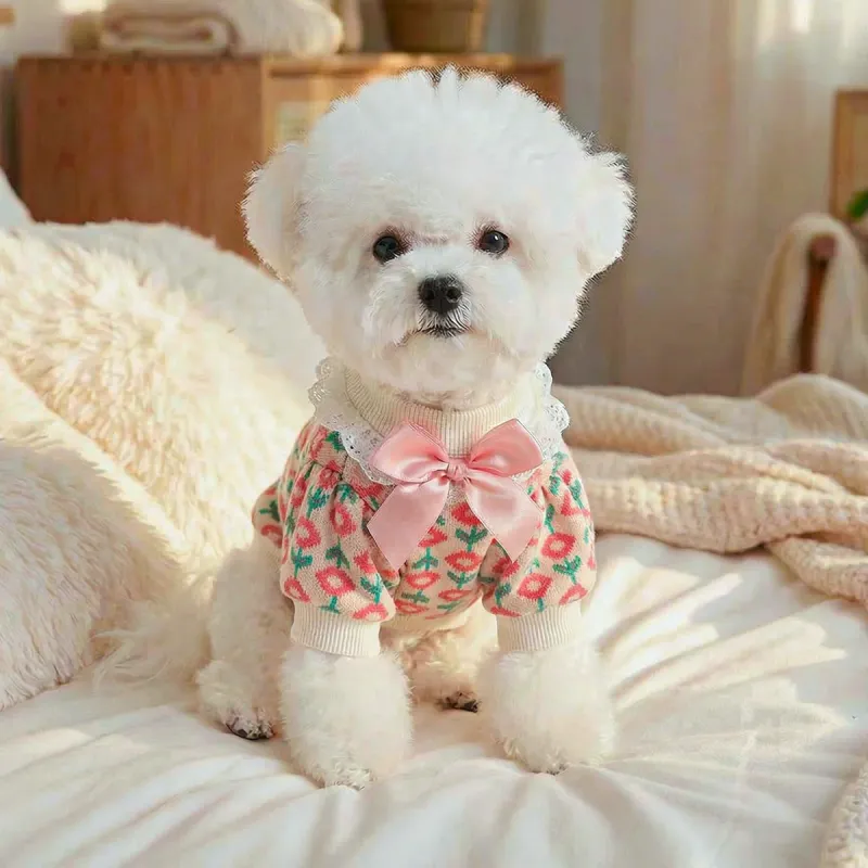 Pink Tulip Knit Pet Sweater 5