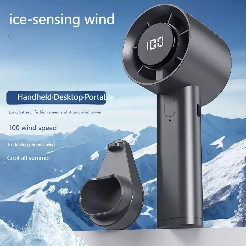 Portable Handheld Fan with LED Display 2