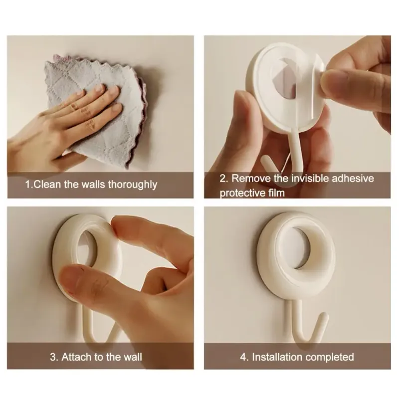 Heavy Duty Adhesive Wall Hooks 4-Pack 6