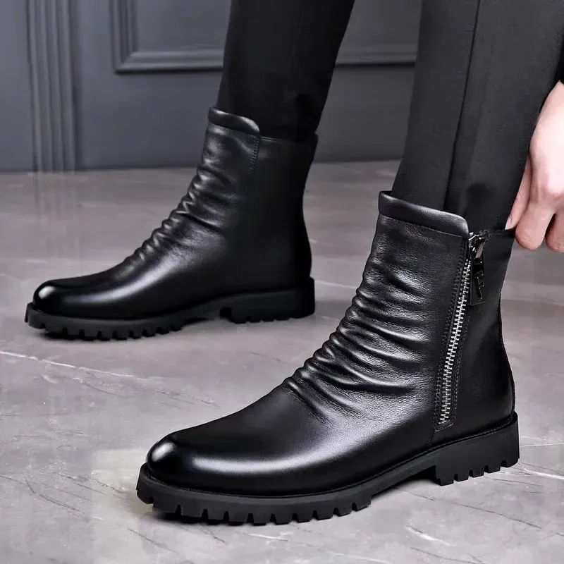 Men's High Top Leather Winter Boots 6
