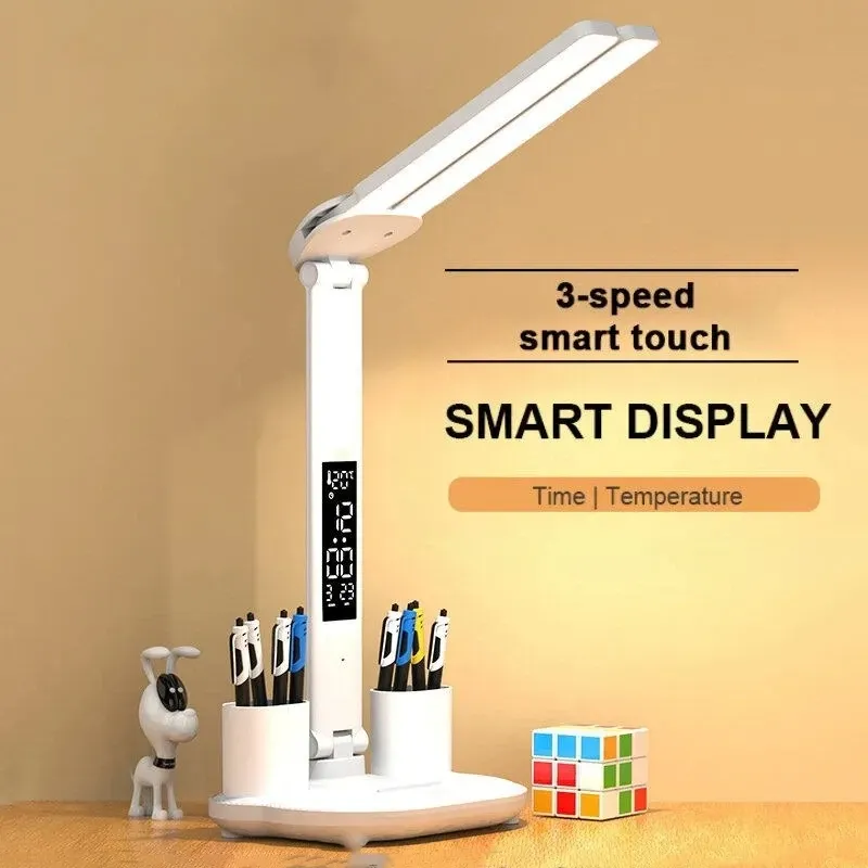 Dual Head LED Clock Desk Lamp 2