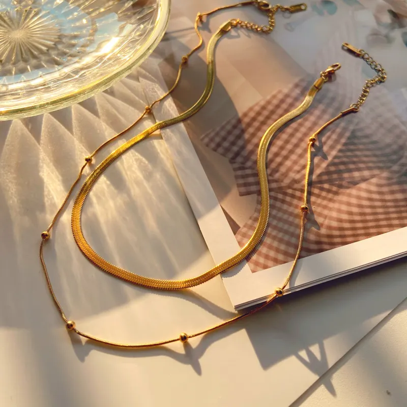 18K Gold Plated Snake Chain Necklace 4