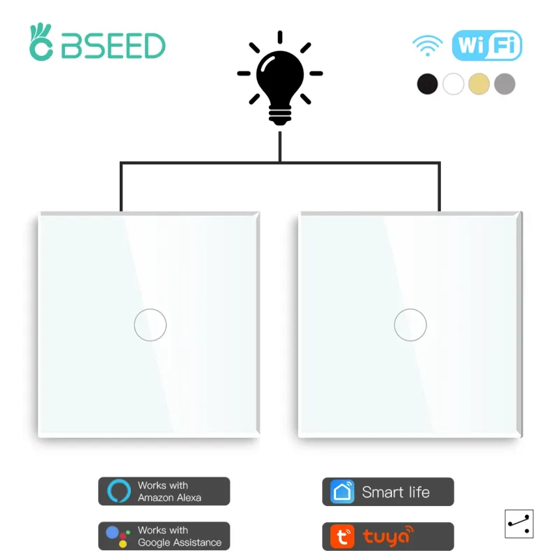 BSEED Tuya WiFi Smart Touch Switches 2-Pack 1