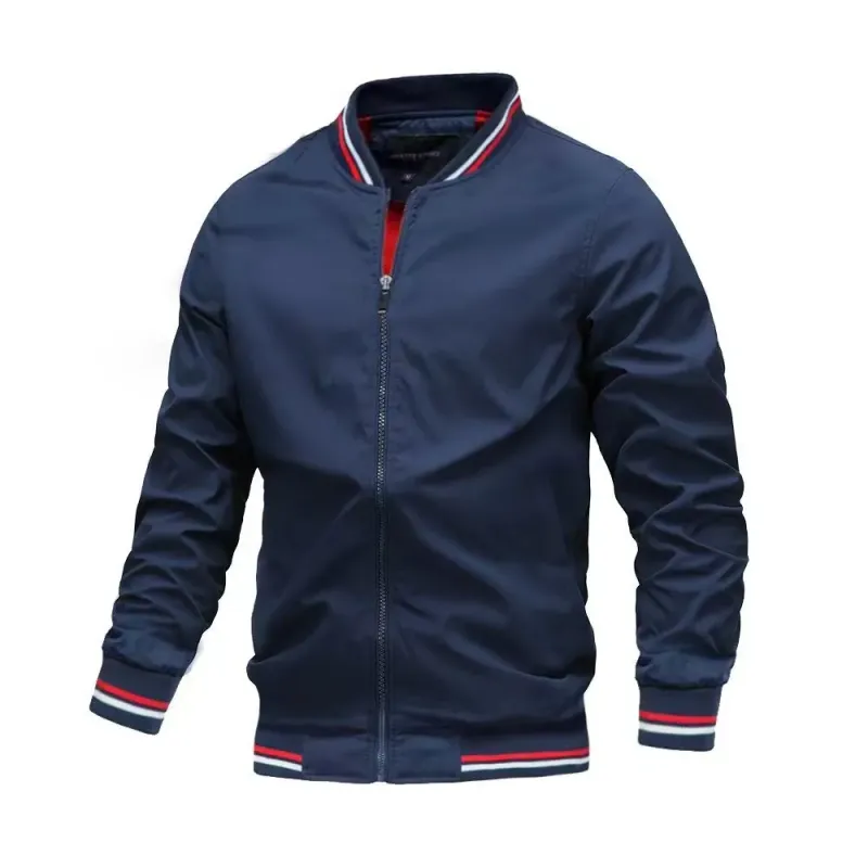 Men's Black Slim Fit Bomber Jacket 6
