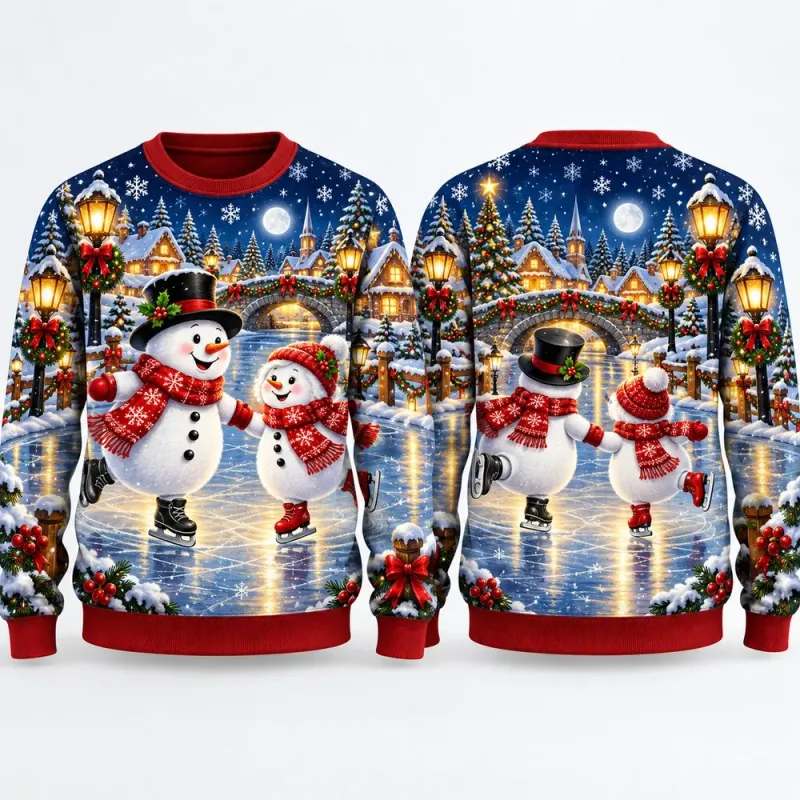 Snowman Village Ugly Christmas Sweater 3