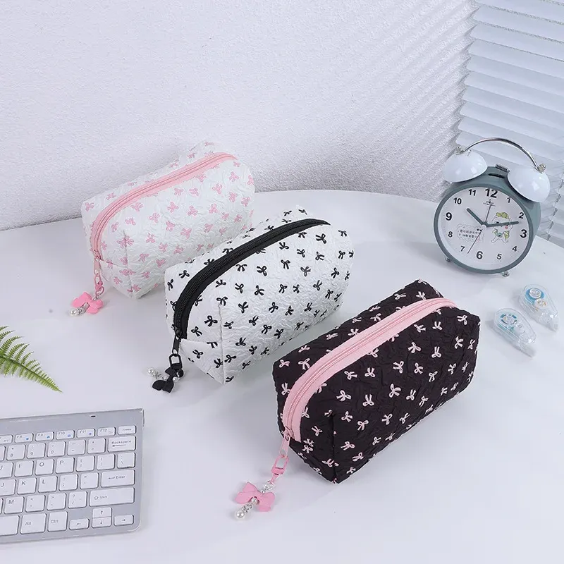 Mini Bow Pencil Case Back To School Pen Bag Girls Large Capacity Pencil Pouch Stationery Bag Cute Students Pencilcase Organizer 2