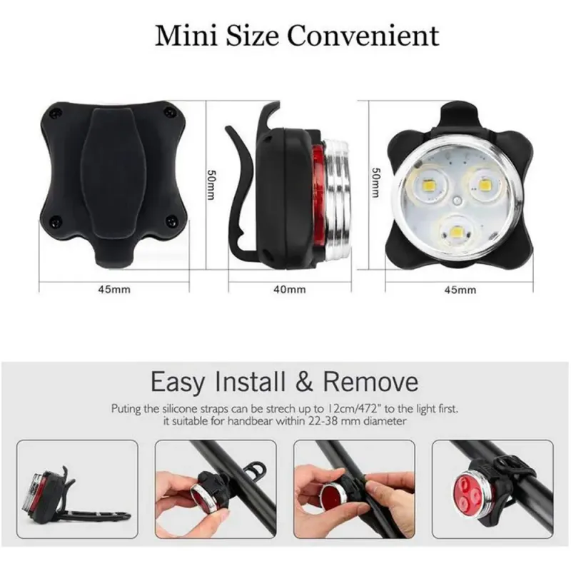 Rechargeable LED Bike Light Set 5