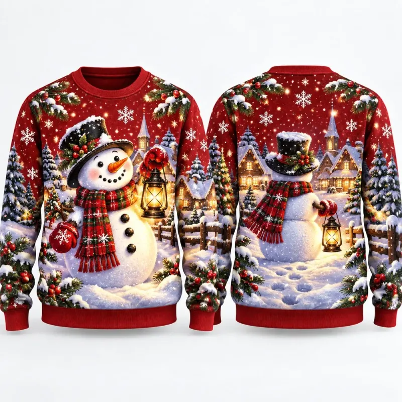 Snowman Village Ugly Christmas Sweater 6