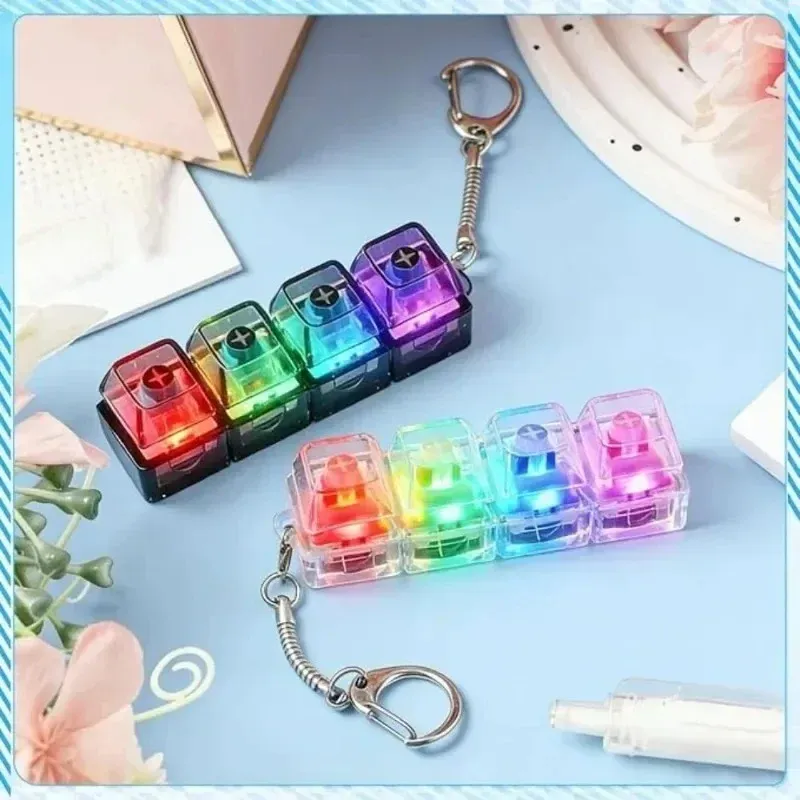 LED Keyboard Clicker Keychain Fidget Toy 2