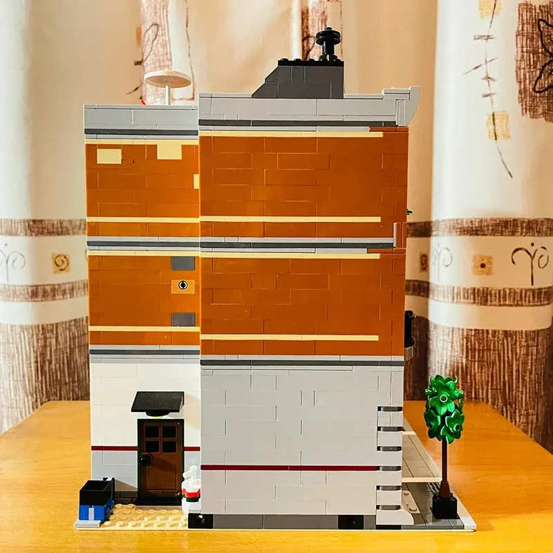 Creative City Street View Corner Garage Building Blocks 6