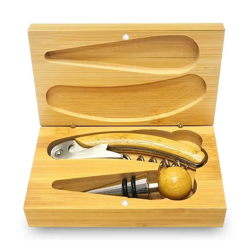 Bamboo Wood Wine Opener Gift Set 2