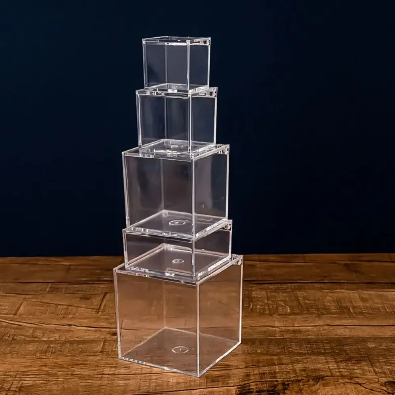 Clear Acrylic Cube Box with Lid 1