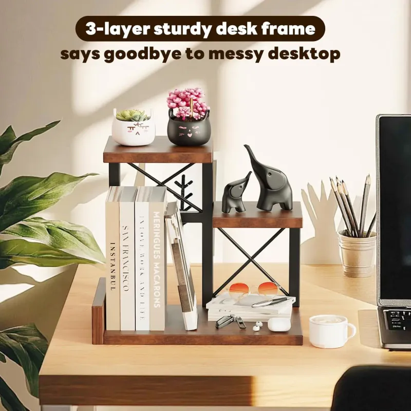 Wooden 3-Tier Desk Shelf Organizer 3