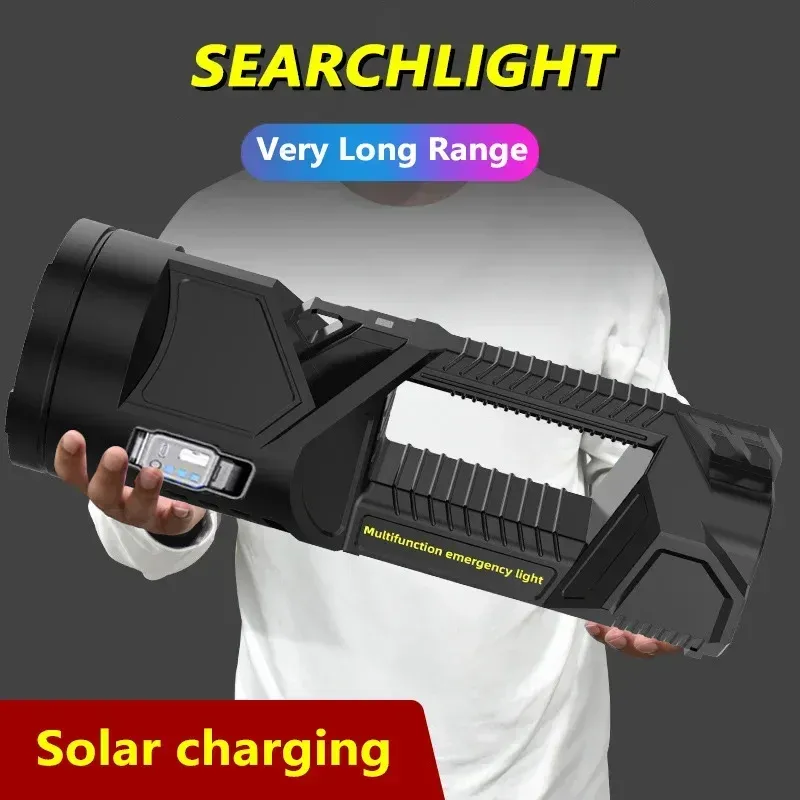 Solar USB Rechargeable XHP70 LED Flashlight 1