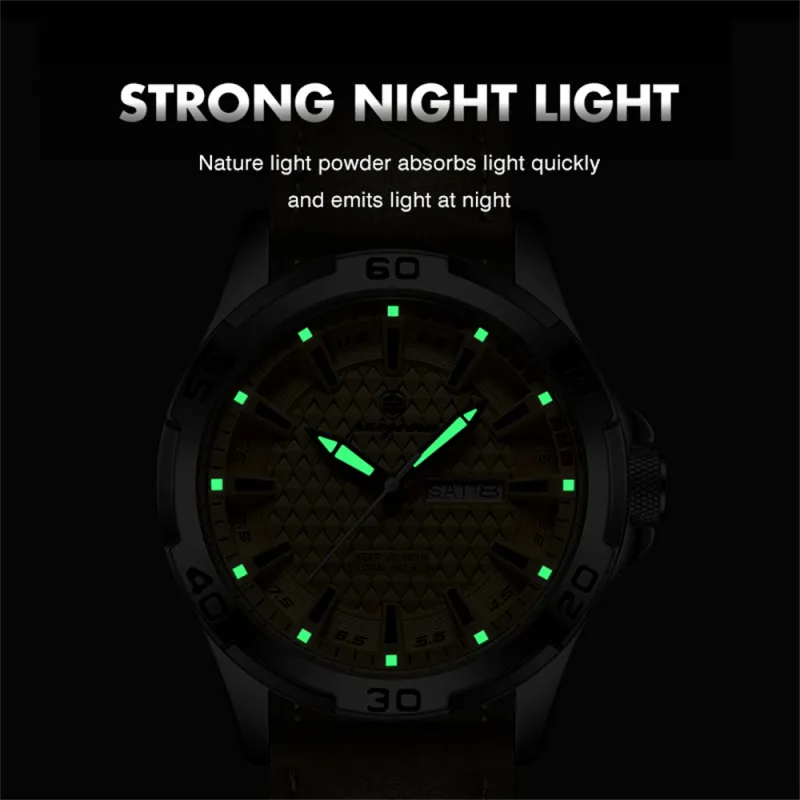 PAAZOMU Men's Luminous Date & Day Quartz Watch 4
