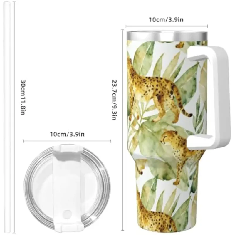 Cheetah Print 40 Oz Travel Tumbler 5