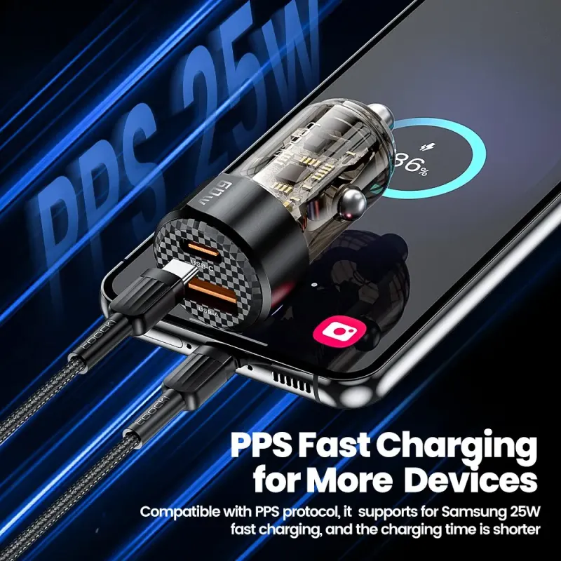 Toocki 60W Fast Car Charger PD 2