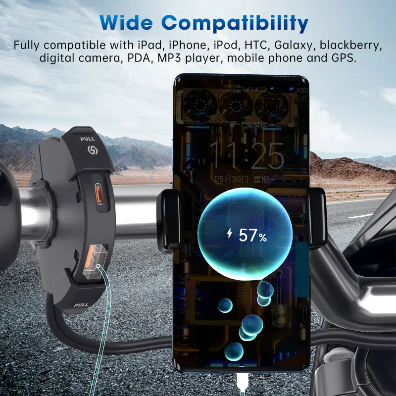48W Motorcycle Phone Charger Mount 2