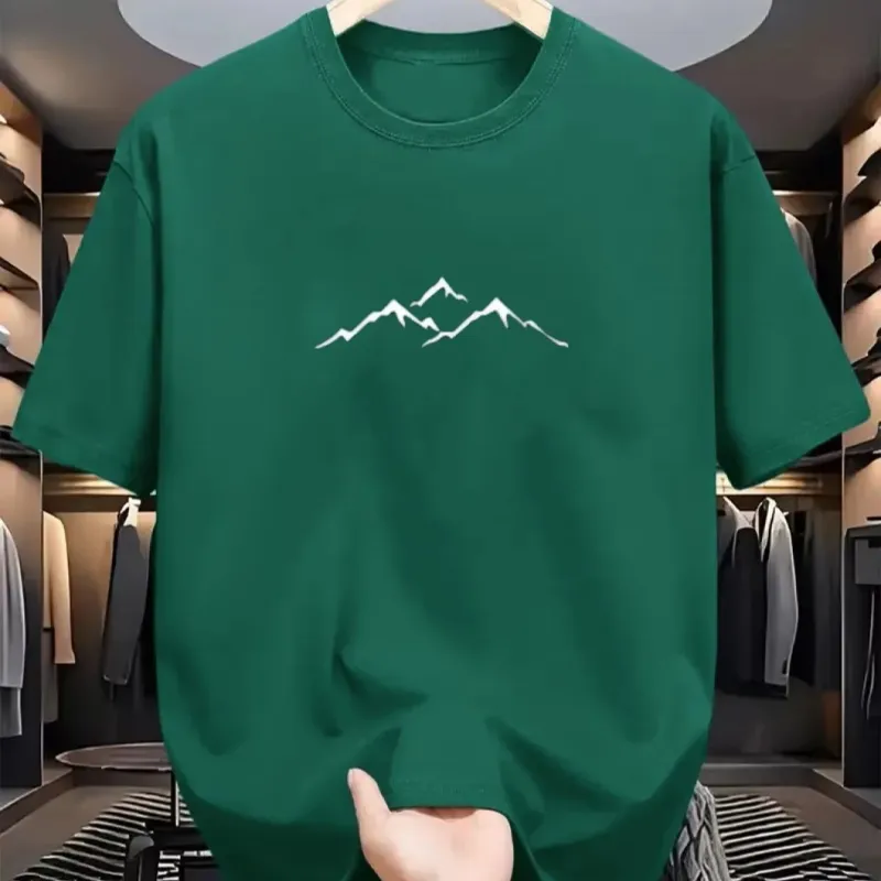 Mountain Pattern Cotton T-Shirt 2