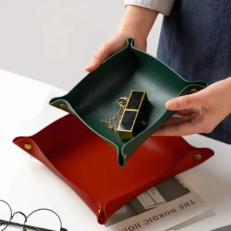 PU Leather Foldable Storage Tray 5