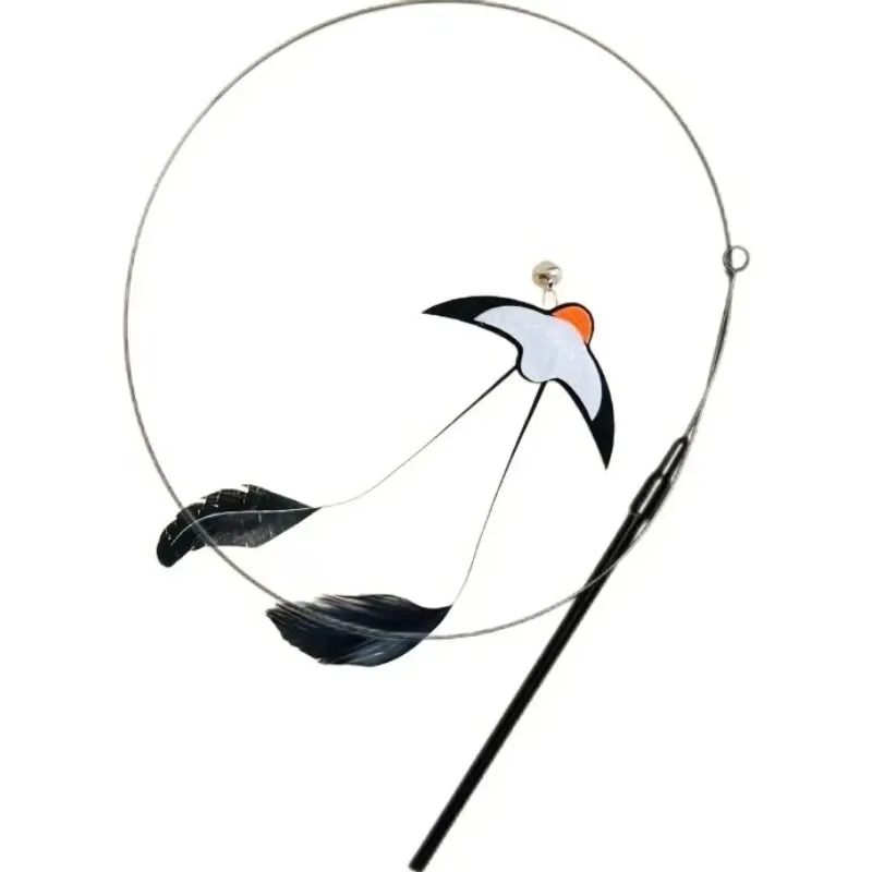 Interactive Feather Bird Cat Wand Toy 1
