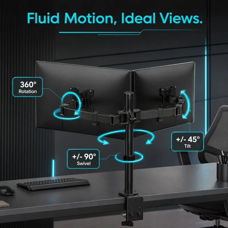 Dual Monitor Stand Adjustable Desk Mount 5