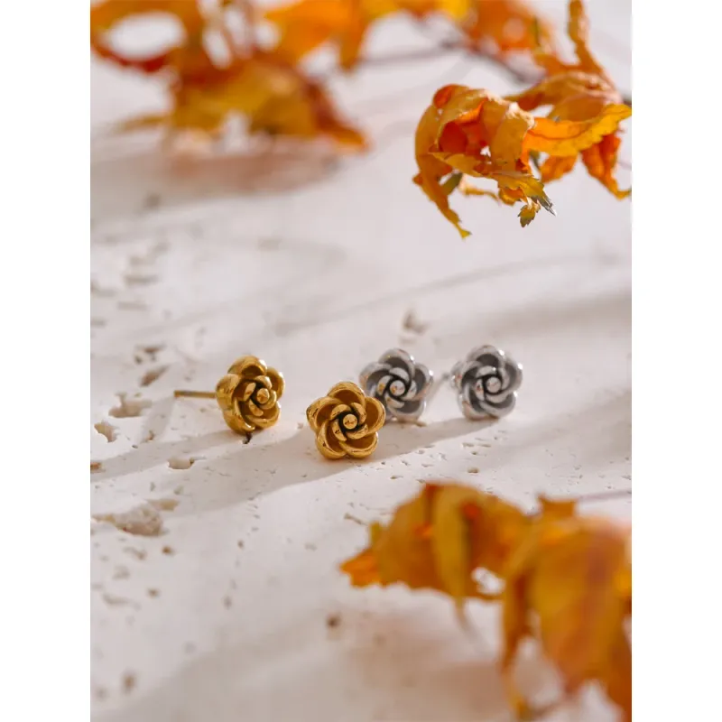Chic Rose Flower Chain Jewelry Set in Gold & Platinum 4