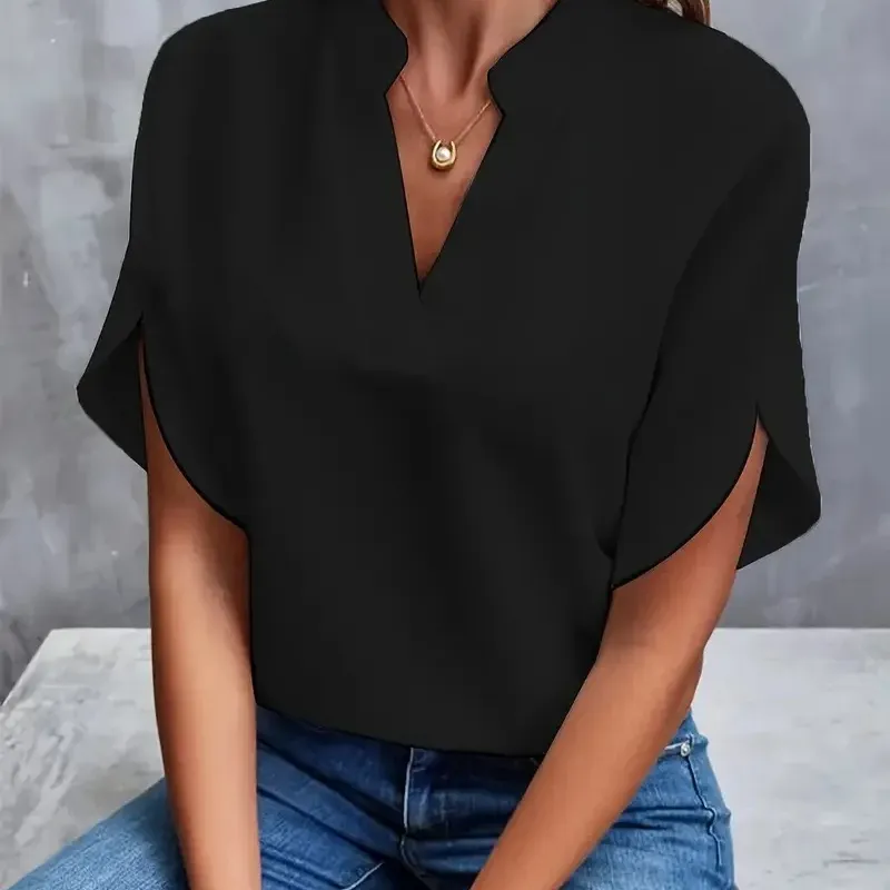 Women's V-Neck Half Sleeve Casual Blouse 4