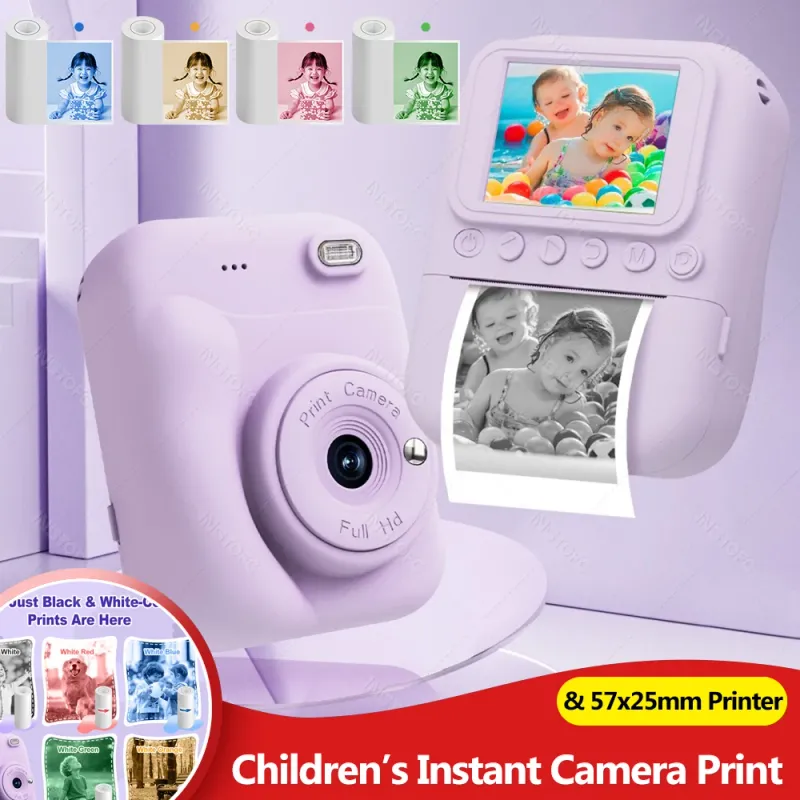 Kids Instant Camera Color Print 1080P 1